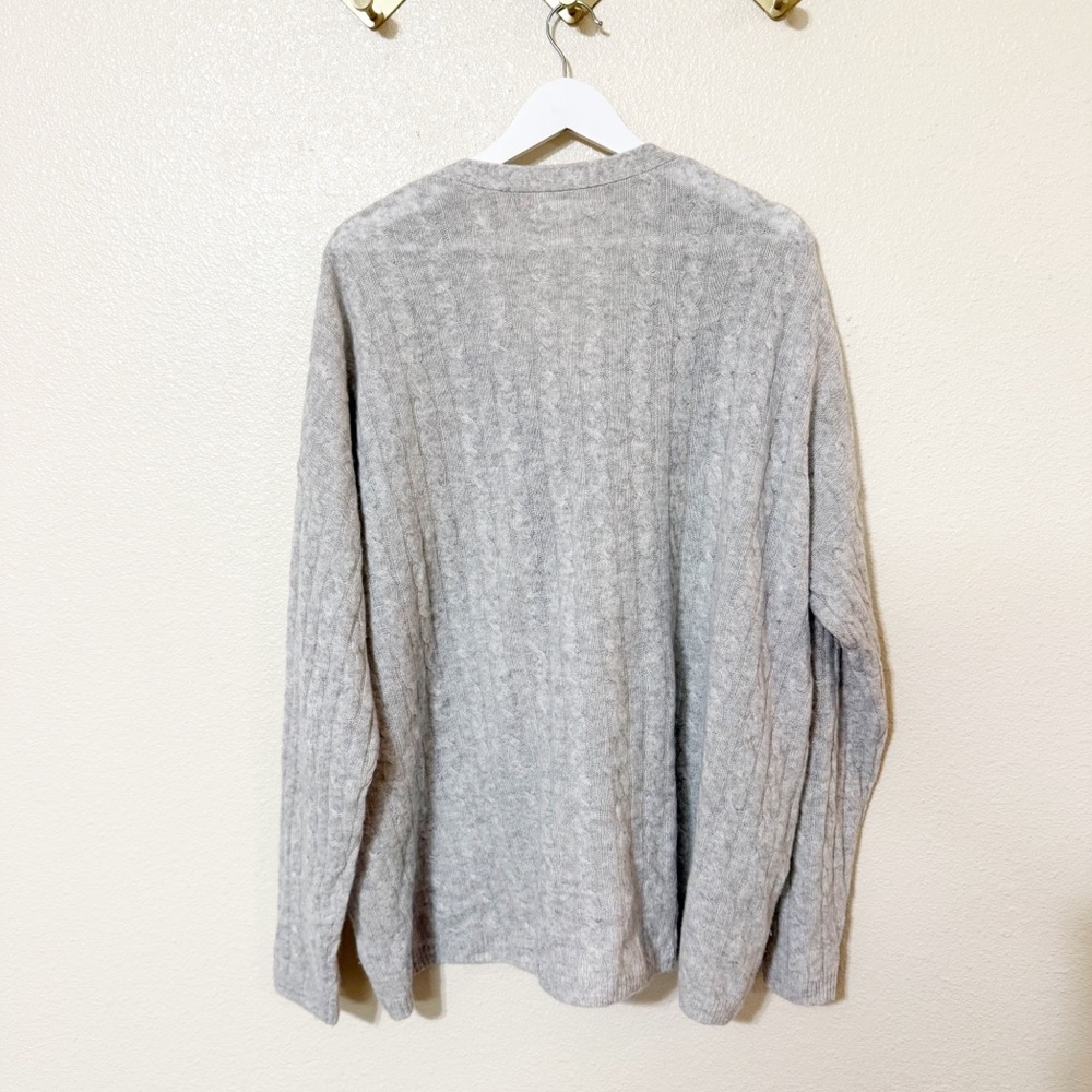 Reformation Giusta Oversized Cashmere Button Cardigan in Light Grey $298 MSRP - Picture 8 of 13